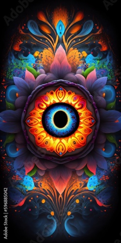 Surreales Buddhismus Auge - generative AI 