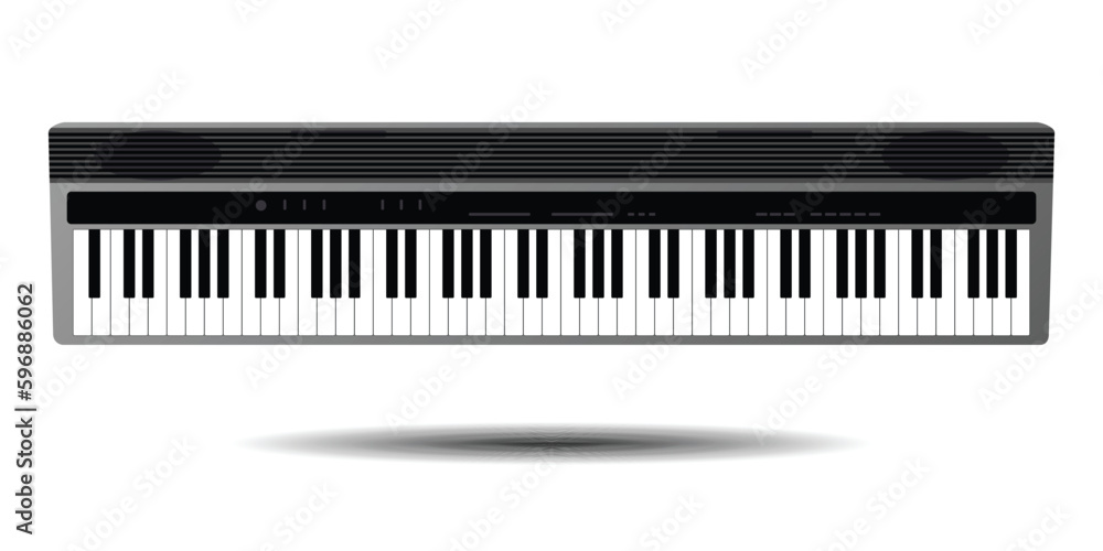 Piano keyboard top view. Realistic piano keys. Music instrument. Musical background. Flat style vector illustration Piano keyboard top view. Realistic piano keys. Music instrument. Musical background. Flat style vector illustration