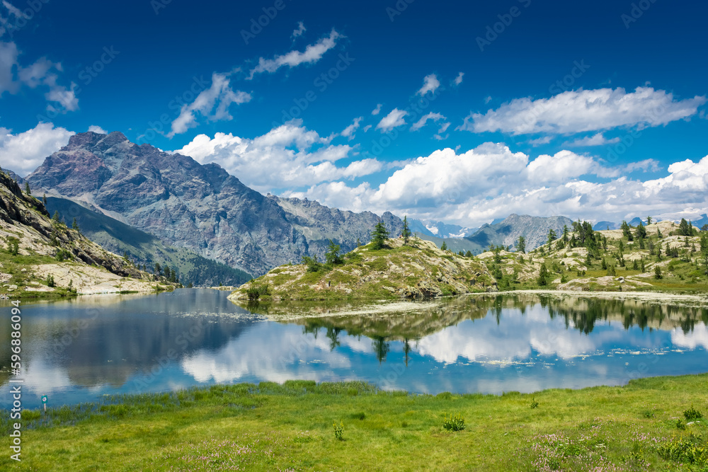 Beautiful lake in the Valley of Mount Avic, Aosta Valley,  Italy