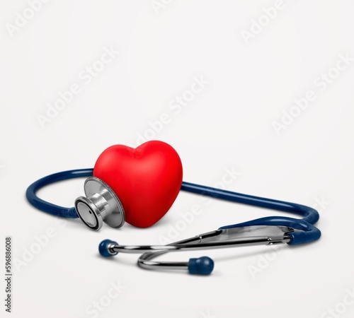 World health concept, heart and stethoscope