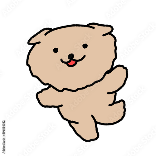 happy brown dog, character design, cute cartoon isolated , graphic design for presentation, marketing, art, illustration, t-shirt design, cartoon, comic, advertising, online media