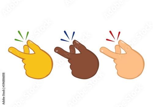 vector illustration hands cartoon of different colors, snapping fingers
