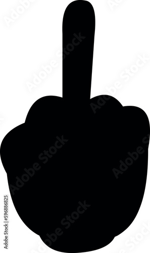 vector illustration black silhouette of a hand making a gesture of fuck you