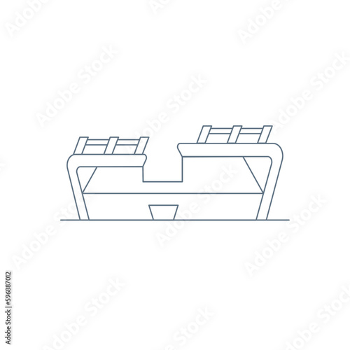 Front view of a stadium icon Outline style Vector