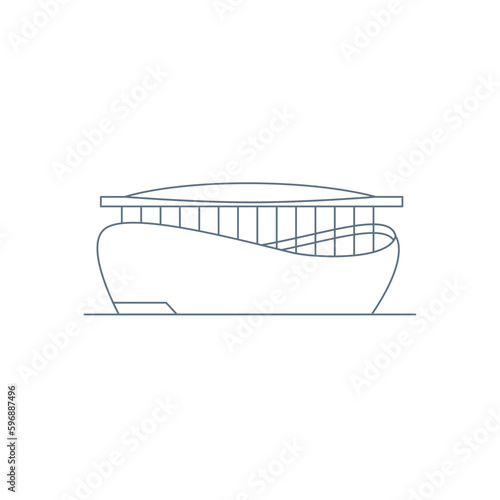 Front view of a stadium icon Outline style Vector