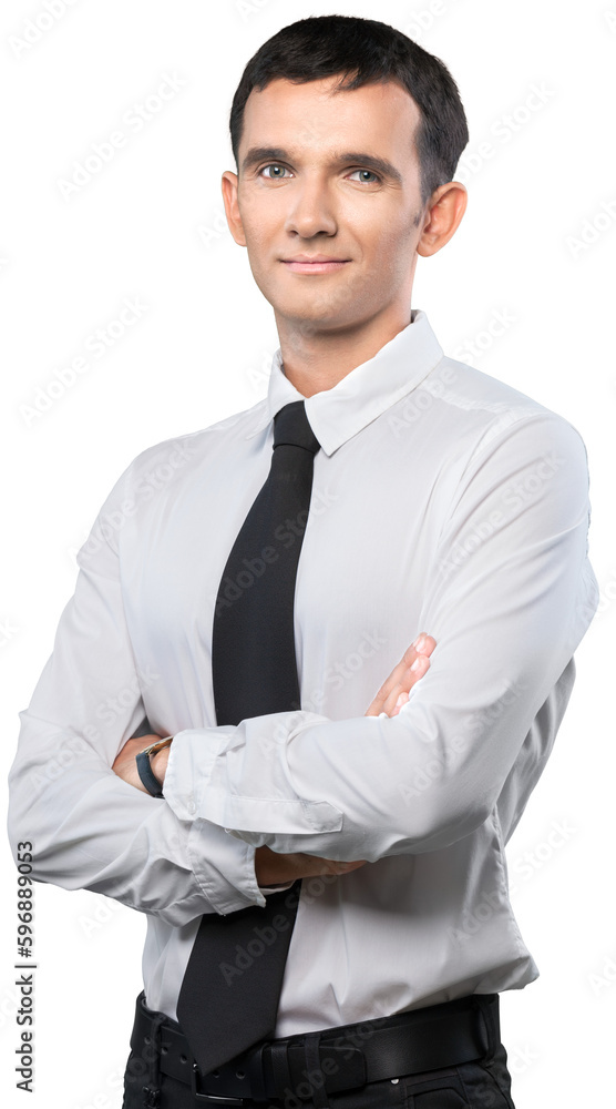 Young handsome businessman isolated on white background Young handsome businessman isolated on white background