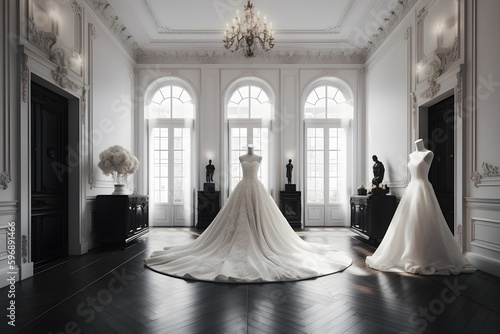 bridal fashion exhibition in a castle