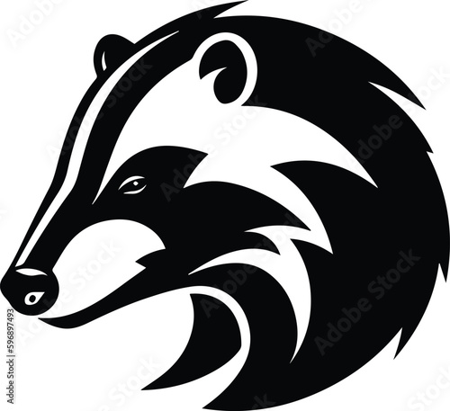 Badger Logo Monochrome Design Style 