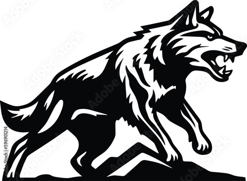 Coyote Logo Monochrome Design Style 