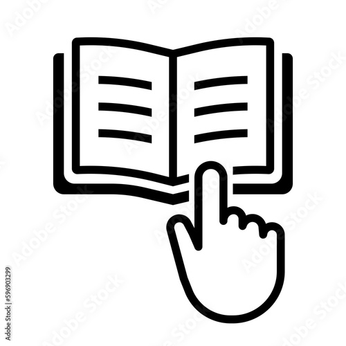 open book guide manual hand outline icon