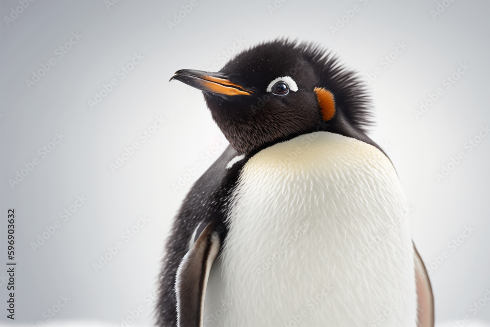 Obraz premium Penguin isolated on a white background. 3d rendering. created with generative AI