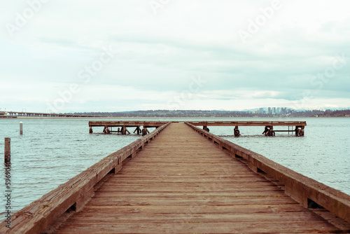 wooden pier on the sea