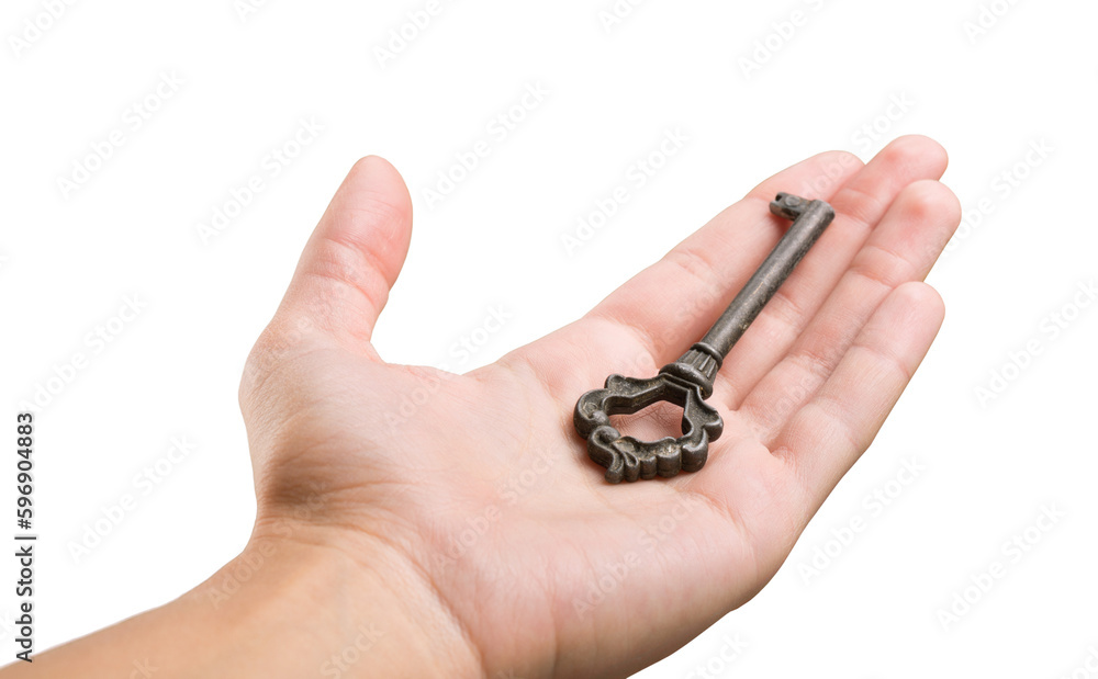 Hand Holding an Old Key