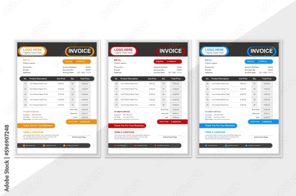 Modern Business Invoice Design Modern Business Invoice Design