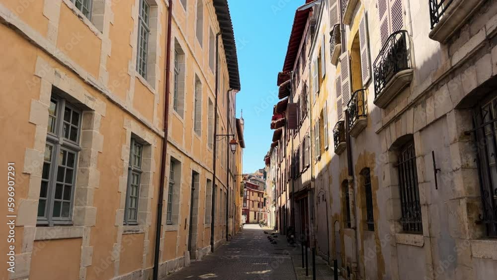 Old buildings in Bayonne town, Aquitaine, France. High quality 4k footage Old buildings in Bayonne town, Aquitaine, France. High quality 4k footage