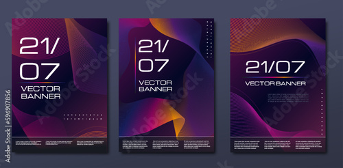 Abstract lines banners set
