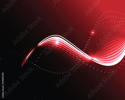 curve neon light with red technology background