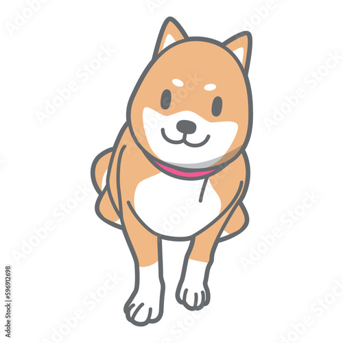 お座りする柴犬のベクターイラスト