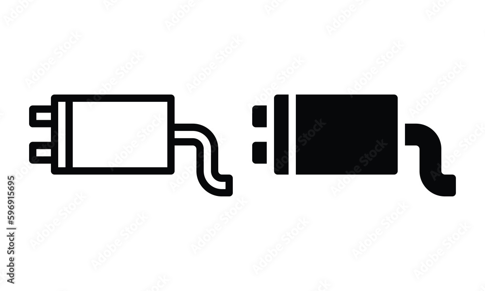 Exhaust icon with outline and glyph style. Exhaust icon with outline and glyph style.