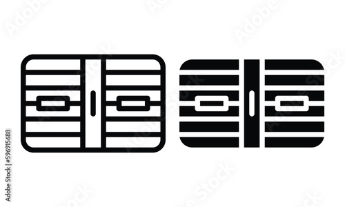 Car air conditioner icon with outline and glyph style.