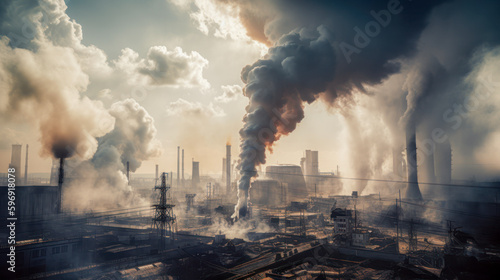 Air pollution by smoke from factories