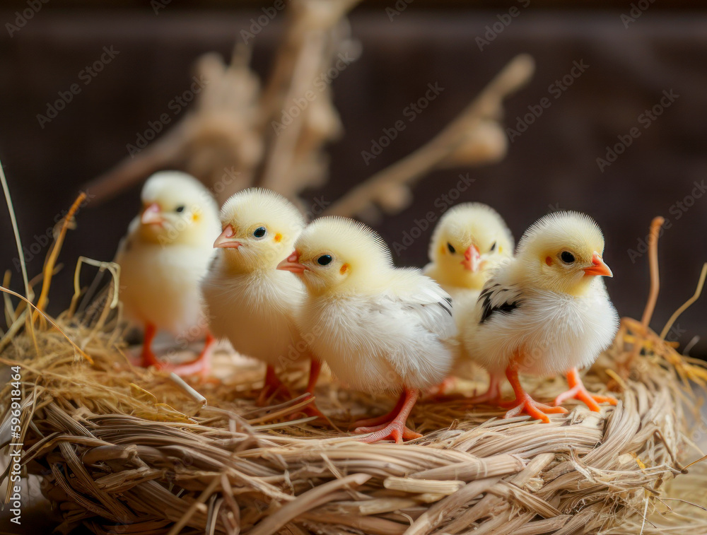 Chick just hatched from the egg Chick just hatched from the egg