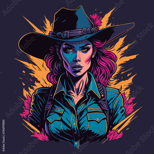 Modern artwork design, illustration for T-shirt design, printing, poster, wild west style, American Western.