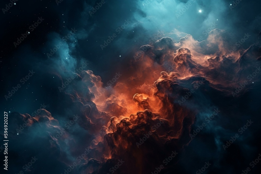 Background of space nebula in the universe. Generative AI