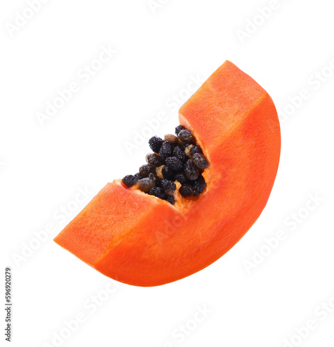sliced of ripe papaya isolated transparent png