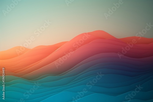 Seaside Serenity: Ultra-Smooth Gradient Colors Inspired by Beach Holidays, with a Soft and Blurry Quality. Generative AI