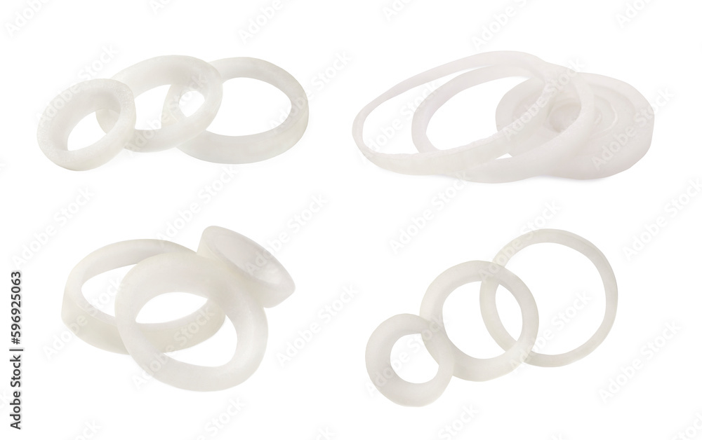 Set of onion rings isolated on white Set of onion rings isolated on white