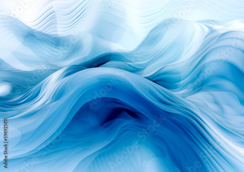 Abstract blue waves, Soft and Sleek blue background. Generative Ai. 
