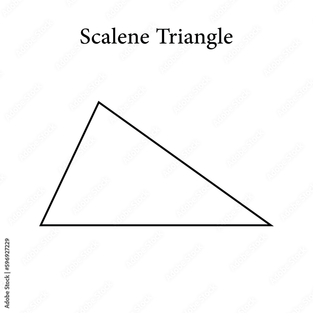 Scalene triangle shape in geometry. Mathematics resources for teachers