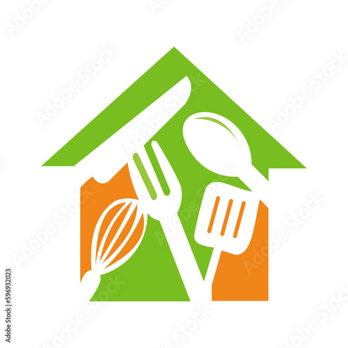  Logo Food word sign logo icon design template elements with spoon, knife and fork. Vector logo illustration.