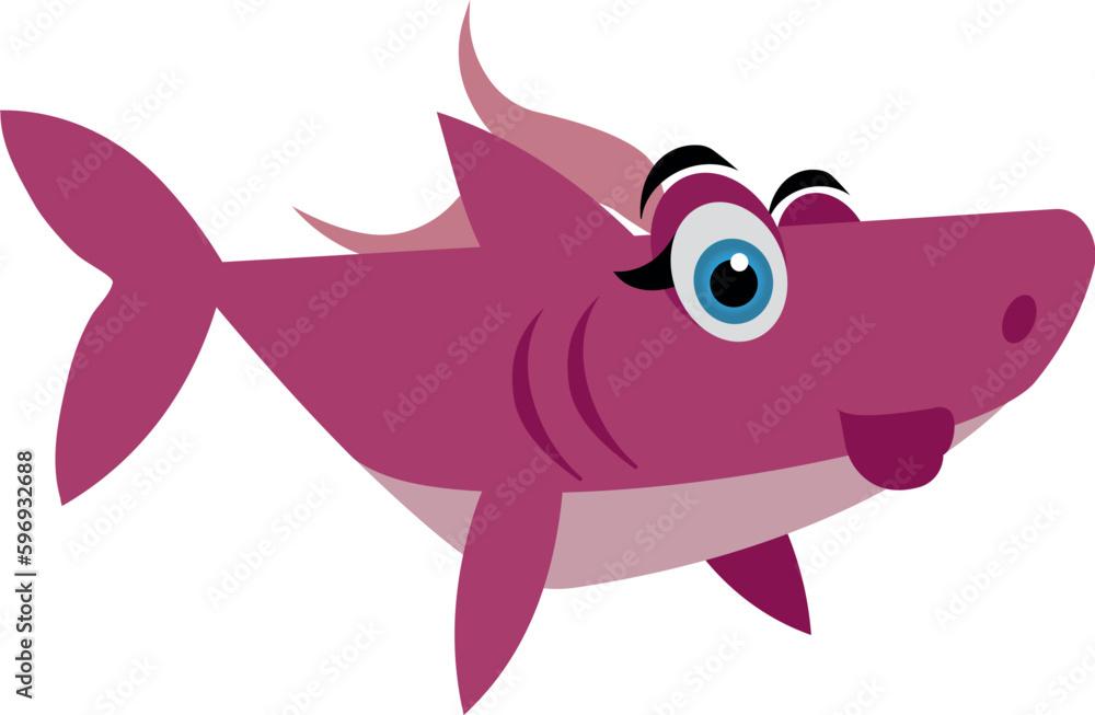 Fototapeta premium cartoon cute vector mother mummy shark