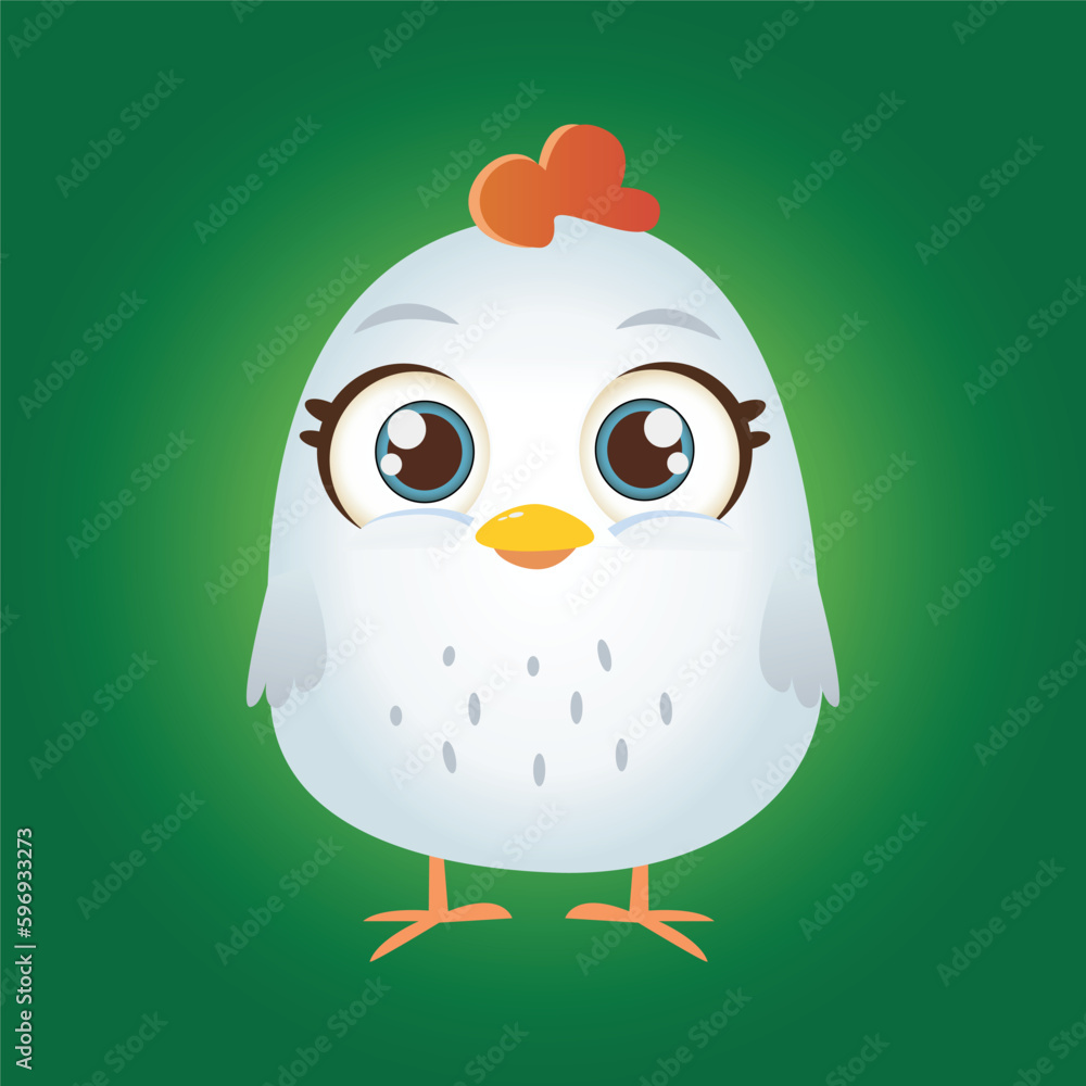 Fototapeta premium cartoon cute vector chicken