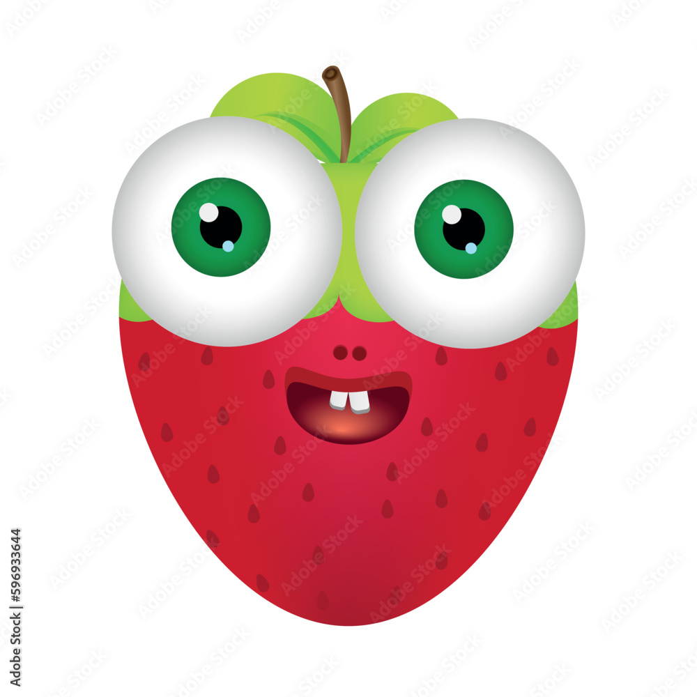 Obraz premium cute fruits strawberry character vector