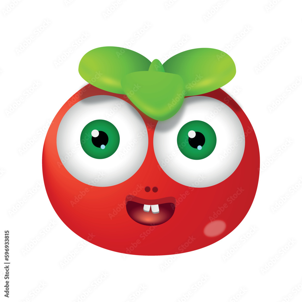Obraz premium cute fruits tomatoes character vector