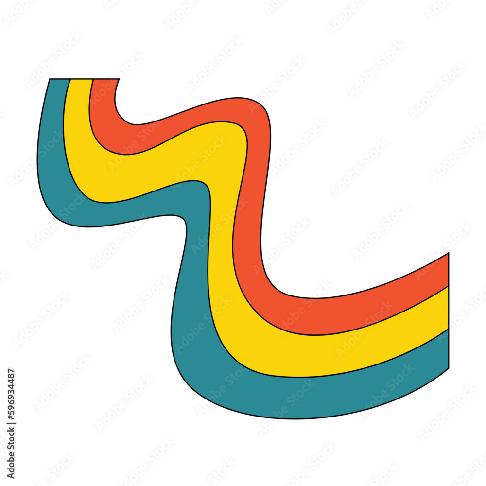 Retro Psychedelic Rainbow Frame Border Shape