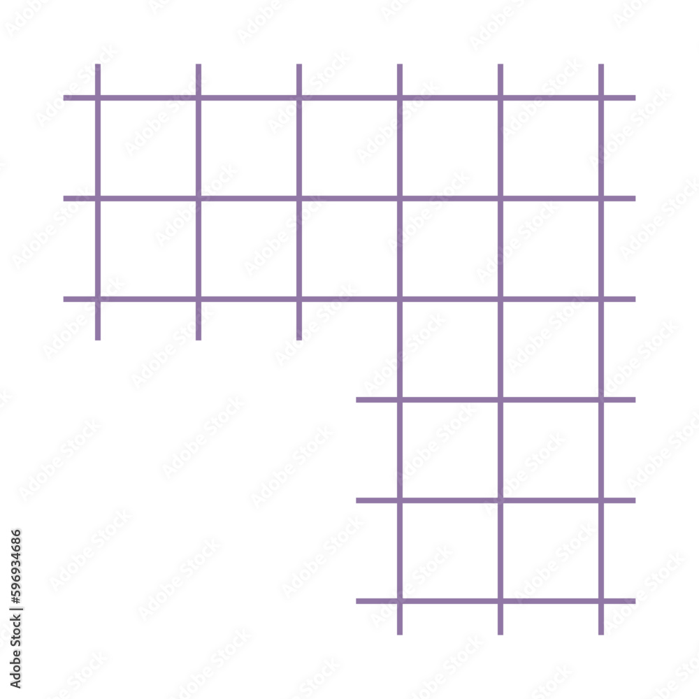 Square Cell Grid Stripped Geometric Pattern Element