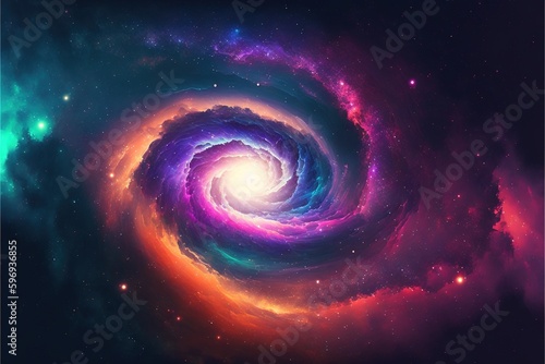 spiral galaxy background. Generative AI.