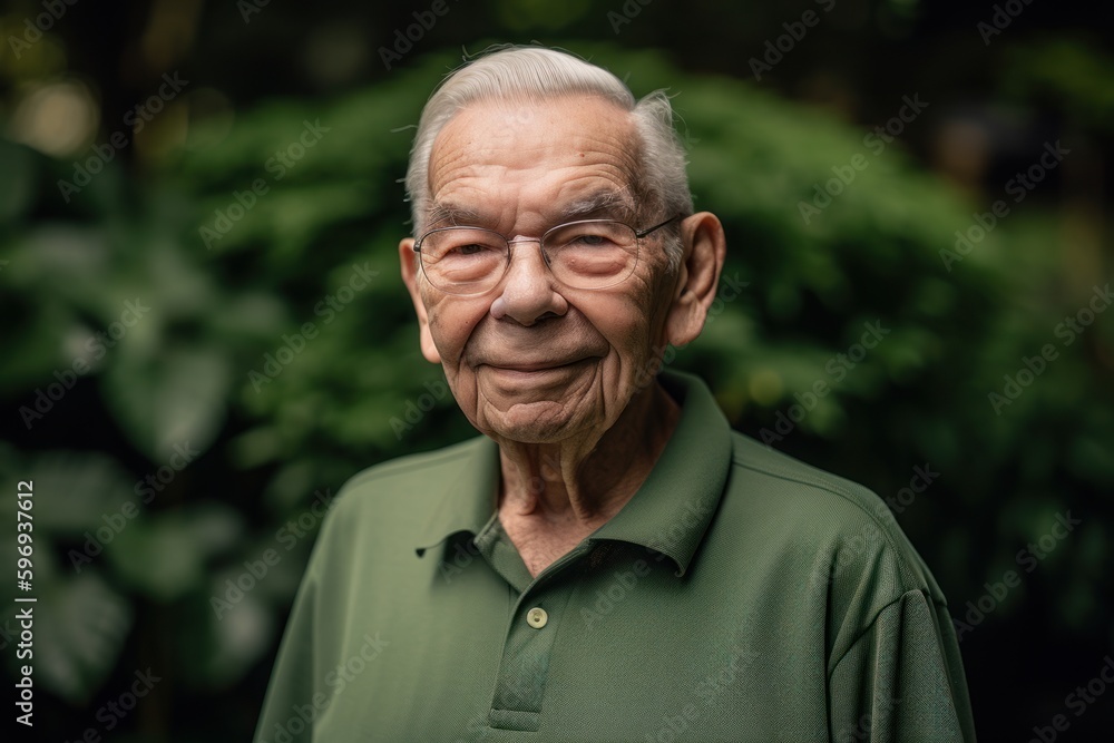 Portrait of happy senior man looking at camera while standing in park Portrait of happy senior man looking at camera while standing in park