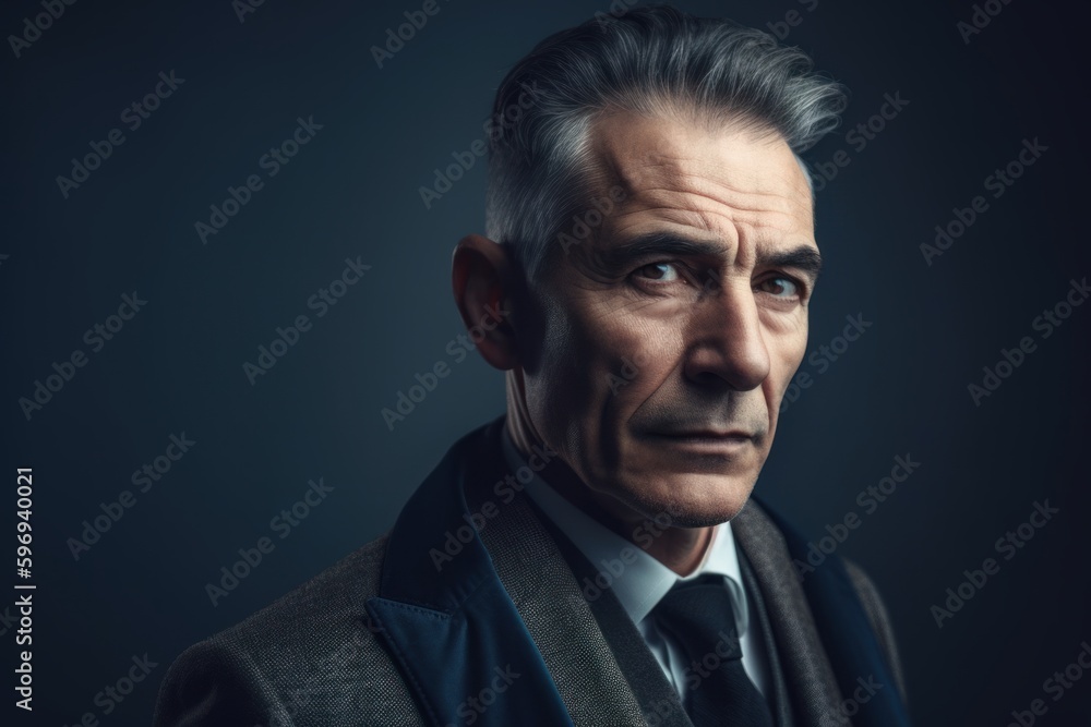 Portrait of a senior businessman looking at the camera on a dark background Portrait of a senior businessman looking at the camera on a dark background