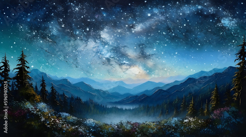綺麗な星空 No.012 | Beautiful starry sky Generative AI