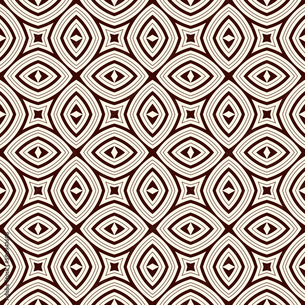 Ethnic style seamless pattern with floral motif. Outline abstract background. Tribal ornament.