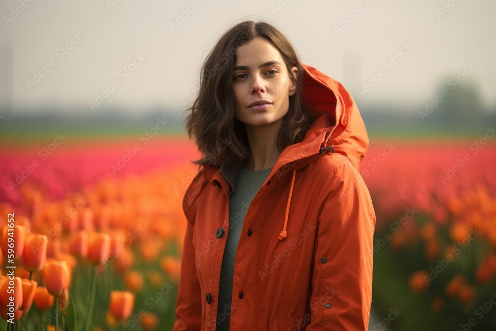 Young beautiful woman in tulip field. Spring or summer season. Young beautiful woman in tulip field. Spring or summer season.