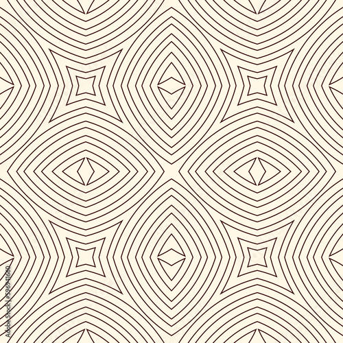 Ethnic style seamless pattern with floral motif. Outline abstract background. Tribal ornament.