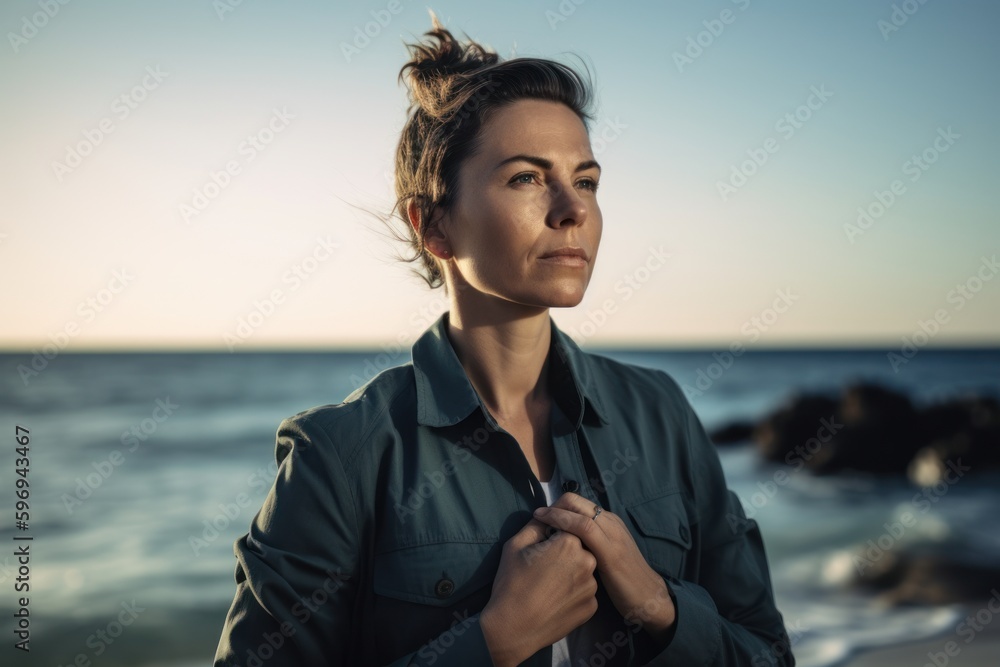 Portrait of a beautiful young woman on the beach at sunset. Portrait of a beautiful young woman on the beach at sunset.