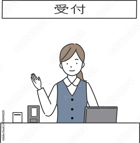 病院の受付の女性