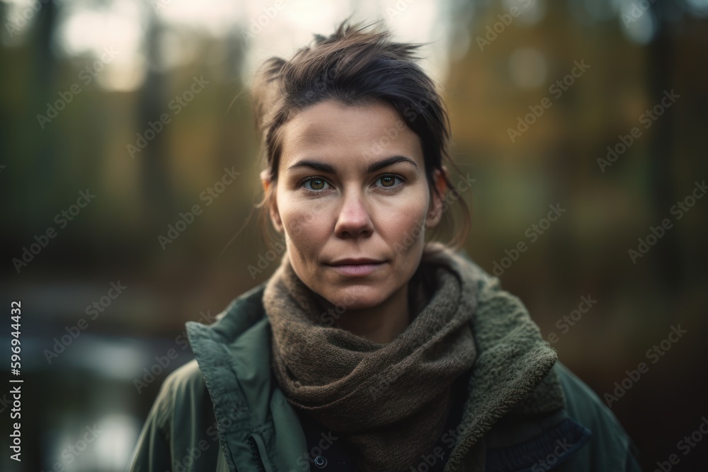 Portrait of a beautiful young woman in a coat and scarf. Portrait of a beautiful young woman in a coat and scarf.